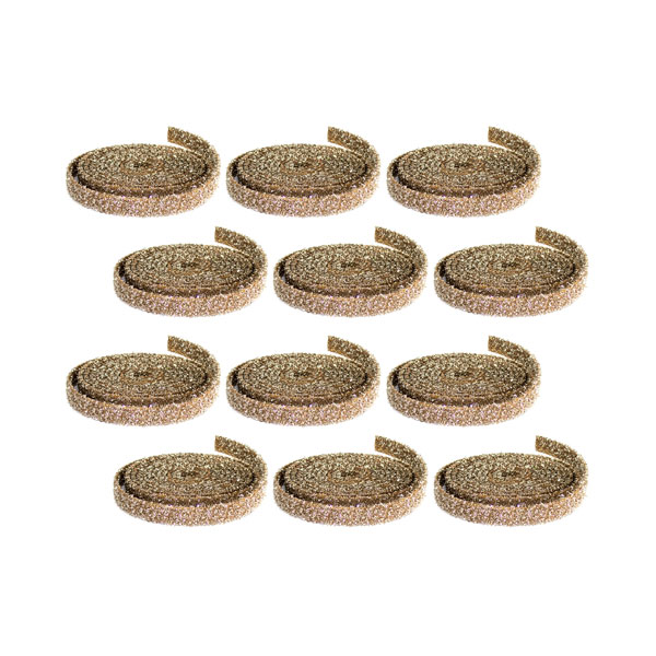 Glitter Rope (12 Rolls) 1” x 15'L Plastic-Gold - Image 2